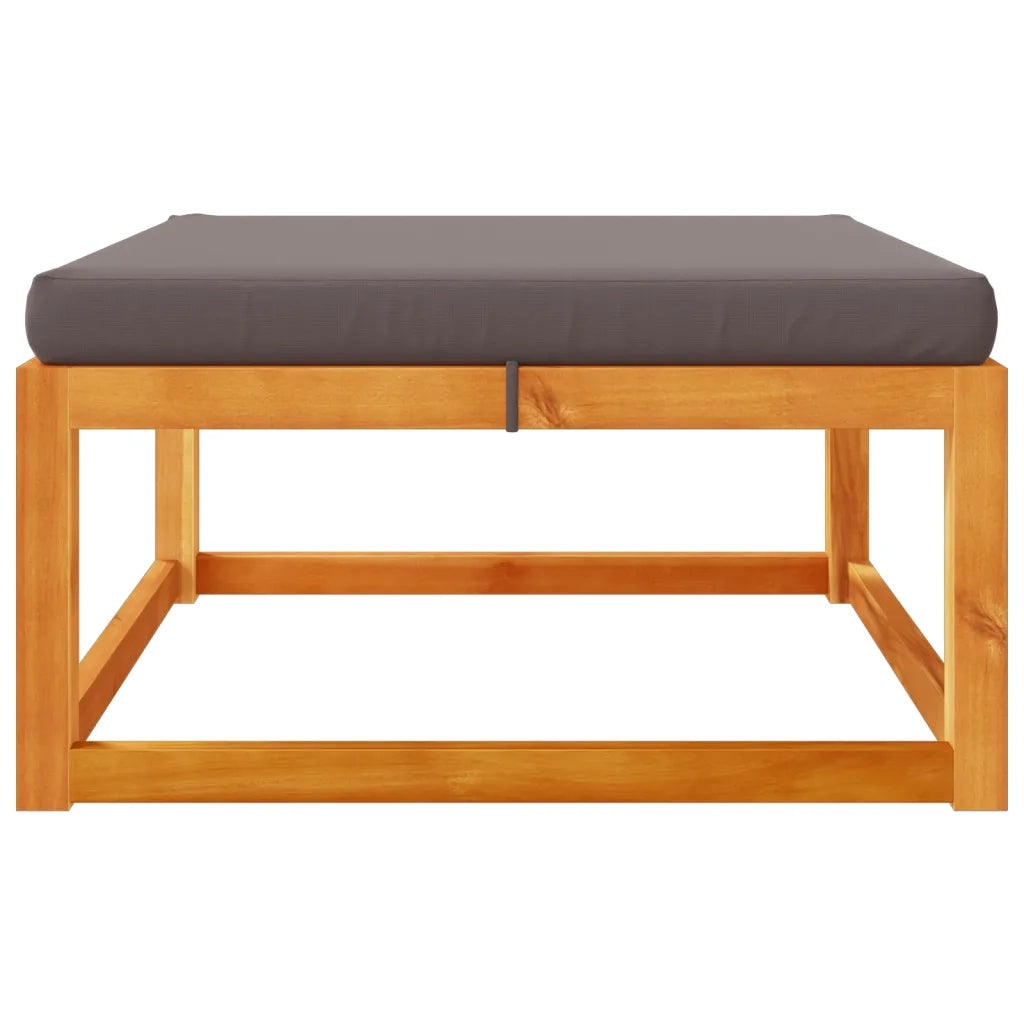 Poggiapiedi Giardino con Cuscino 65x65x29 Legno Massello Acacia CFW4545805