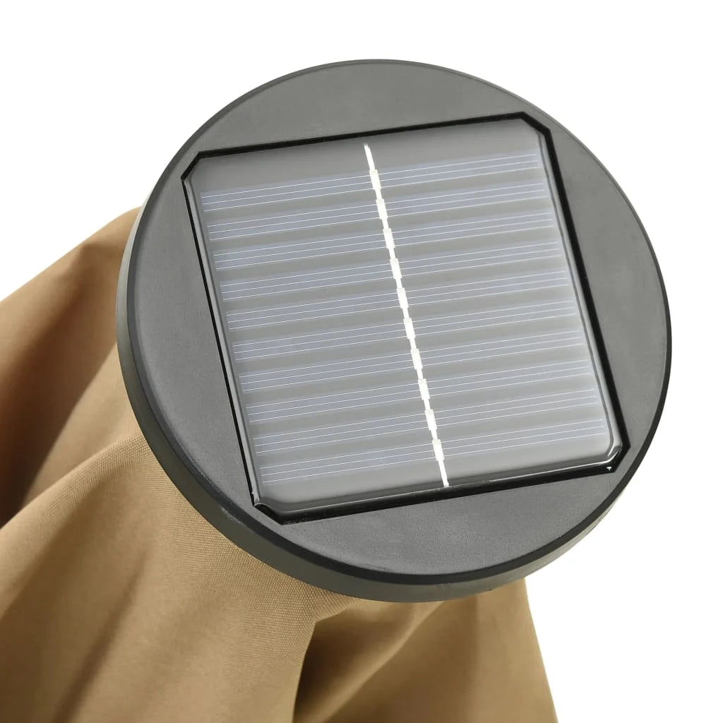 Ombrellone con luci LED 200 x 211 cm alluminio tortora 02_0008094