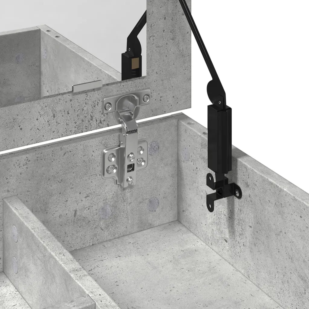 Toeletta con Specchio Grigio Cemento 73x46,5x120 cm