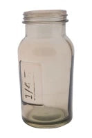 Barattolo Tall con Coperchio Vetro Riciclato Fumo Cm Ø 6.5X13.5(Made In Spain)