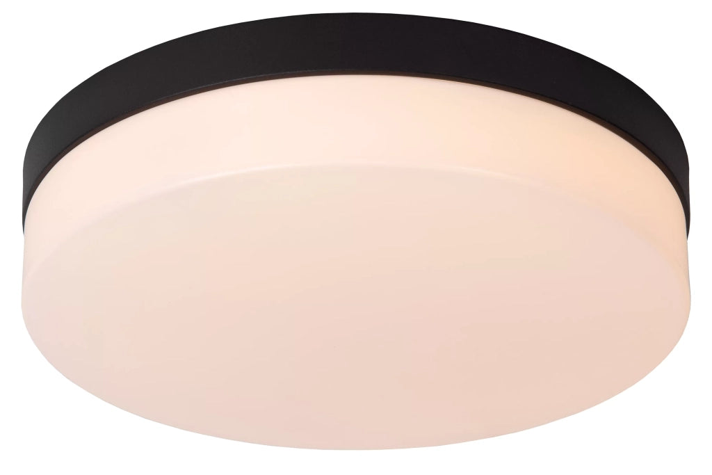Plafoniera bagno LED 18W 28cm tonda nera IP44 Lucide