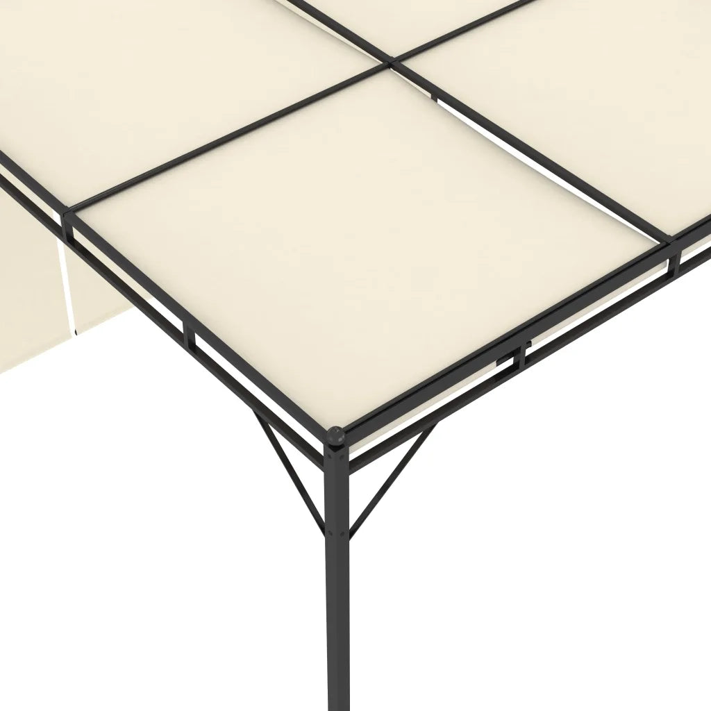 Gazebo da Giardino con Tenda Laterale 4x3x2,25 m Crema 47994