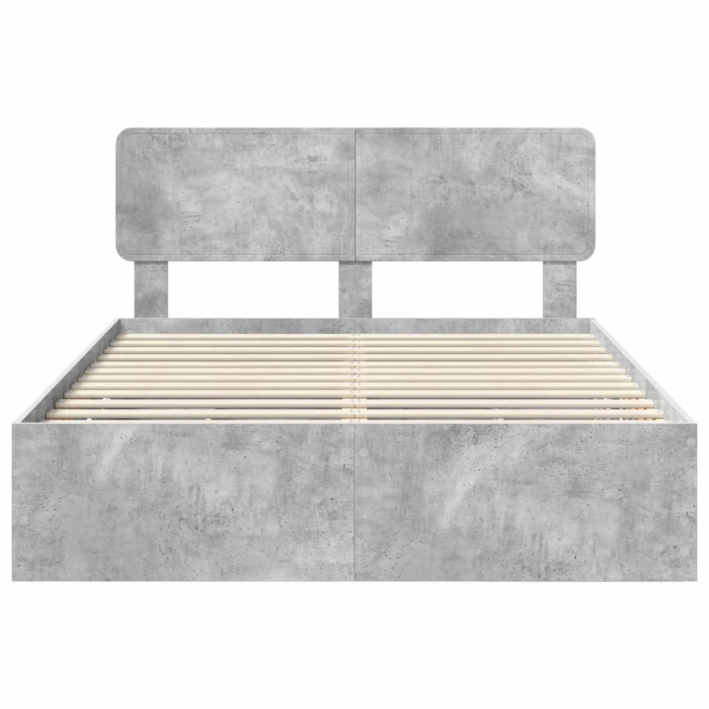 Struttura del letto con cassetto Grigio Cemento 140 x 190 cm