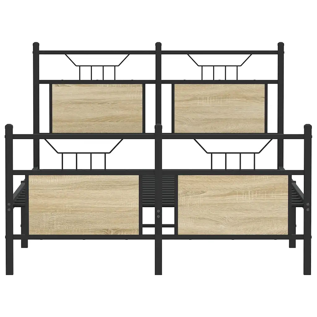 Letto matrimoniale | Letto per adulti | Giroletto senza Materasso Rovere Sonoma 120x200cm in Truciolato