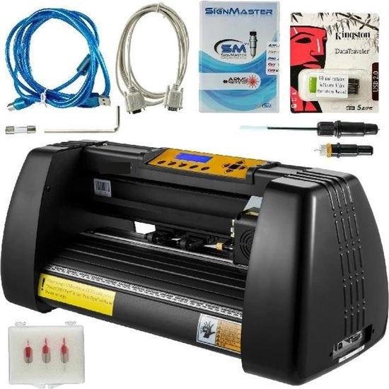 Snipplotter a Vinile con Alta Precisione - Rullo Regolabile e Lame Adattabili - Incluso 3 Lame - Schermo LCD - Nero
