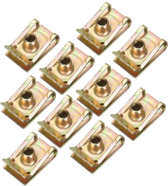 Clip di fissaggio veloce da 10 pezzi - Clip di auto - Clip di contenitore - In acciaio verniciato - Diametro foro 6mm - Dimensioni 23,5mm x 15,5mm