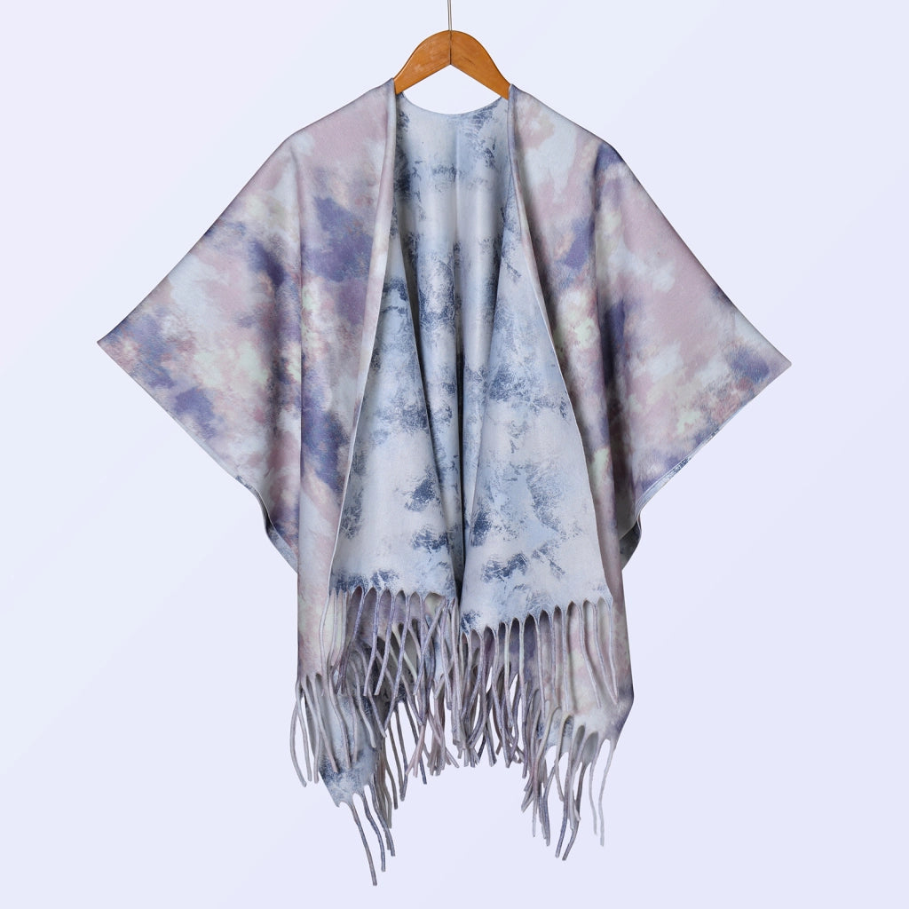 Nuovo scialle double face spesso, stile retr¨°, ampia cappa da donna.
