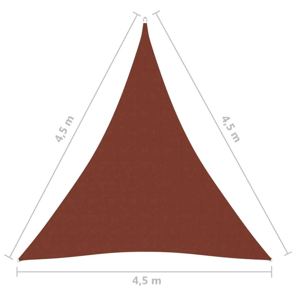 Vela parasole triangolare in tessuto Oxford 45 x 45 x 45 m marrone 02_0009851