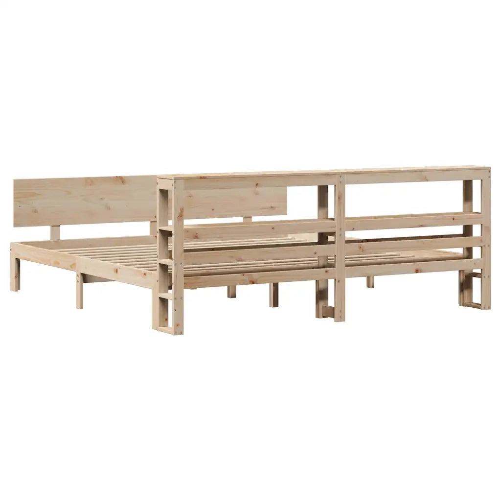 Giroletto con Testiera 200x200 cm in Legno Massello di Pino