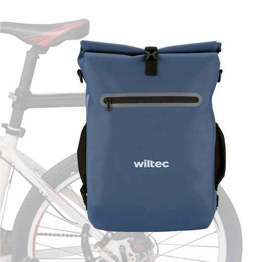 Borsa per bici 4in1 20 l blu, impermeabile, montaggio al portapacchi posteriore, scomparto laptop, elementi riflettenti
