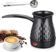 Macchina per caffè espresso a induzione - Caffettiera da turchia con cucchiaio per caffè - Moka da 500 ml - Caffettiera per camping - Caffettiera in stile nero.