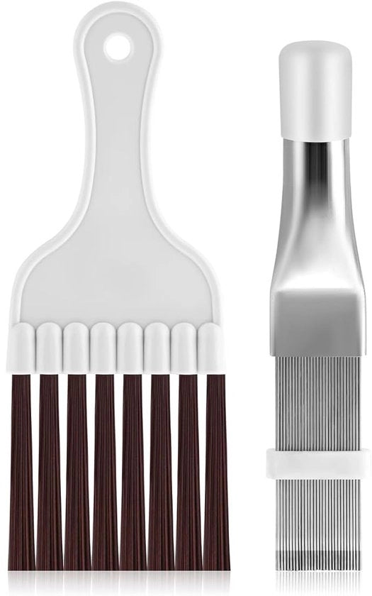 Condensatore 2-in-1 pulitore, set di lamelle per condensatore di climatizzatore, pulitore di lamelle, spazzola per lamelle in acciaio inossidabile, kit di riparazione per radiatore di evaporazione