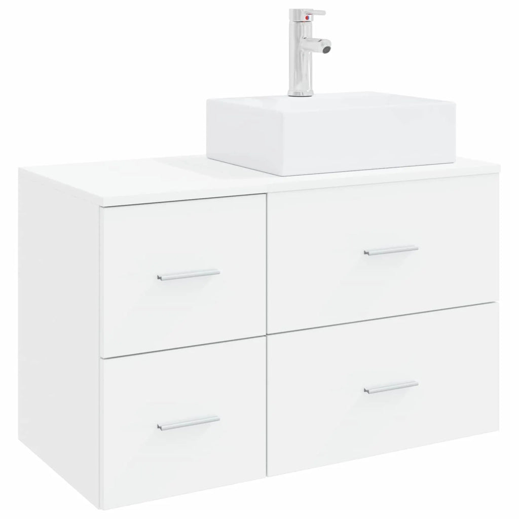 Set di mobili per il bagno 2 pz Bianco Legno ingegnerizzato 3403968