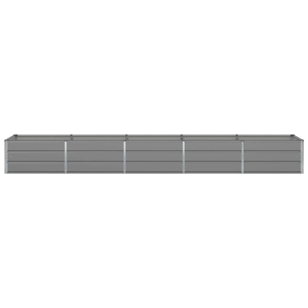 Fioriera dal design industriale moderno 400 x 80 x 45 cm per uso interno/esterno in acciaio grigio chiaro 02_0059193