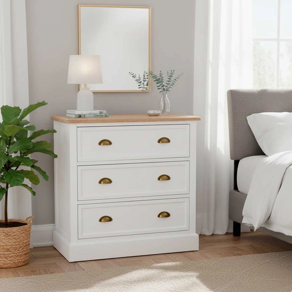 Cassettiera in legno bianco 80x40x80h