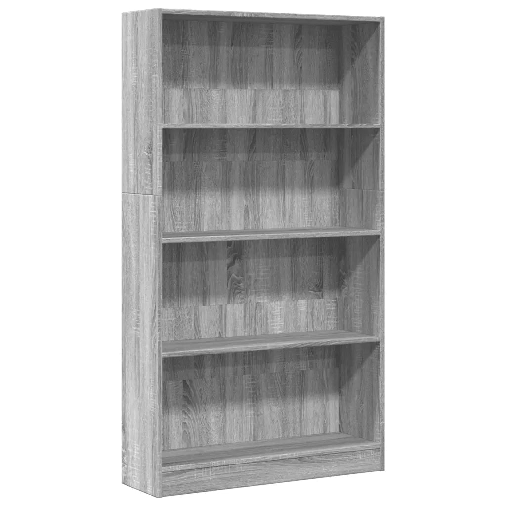 Libreria-Scaffale per Libri-Mobile di Stoccaggio Grigio Sonoma 80x24x143 cm in Legno Multistrato