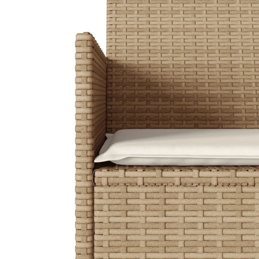 Divano Giardino 2 Posti con Tavolo e Cuscini Beige Polyrattan 4003888
