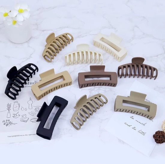 10 Pacchi di Clip per Capelli Grandi, Spille per Capelli con Denti Spessi per Donne, Clip per Capelli Quadrati 4,3 Pollici, Clip per Capelli con Articolo Antiscivolo per Capelli, Accessori per Capelli per Capelli Matti (Chestnut)