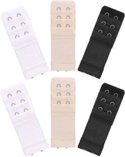 Set di allungamento BH a 6 pezzi - 2 haken 3 righe - estensioni elastiche morbide per donne (nero, bianco, beige) - comodo e duraturo
