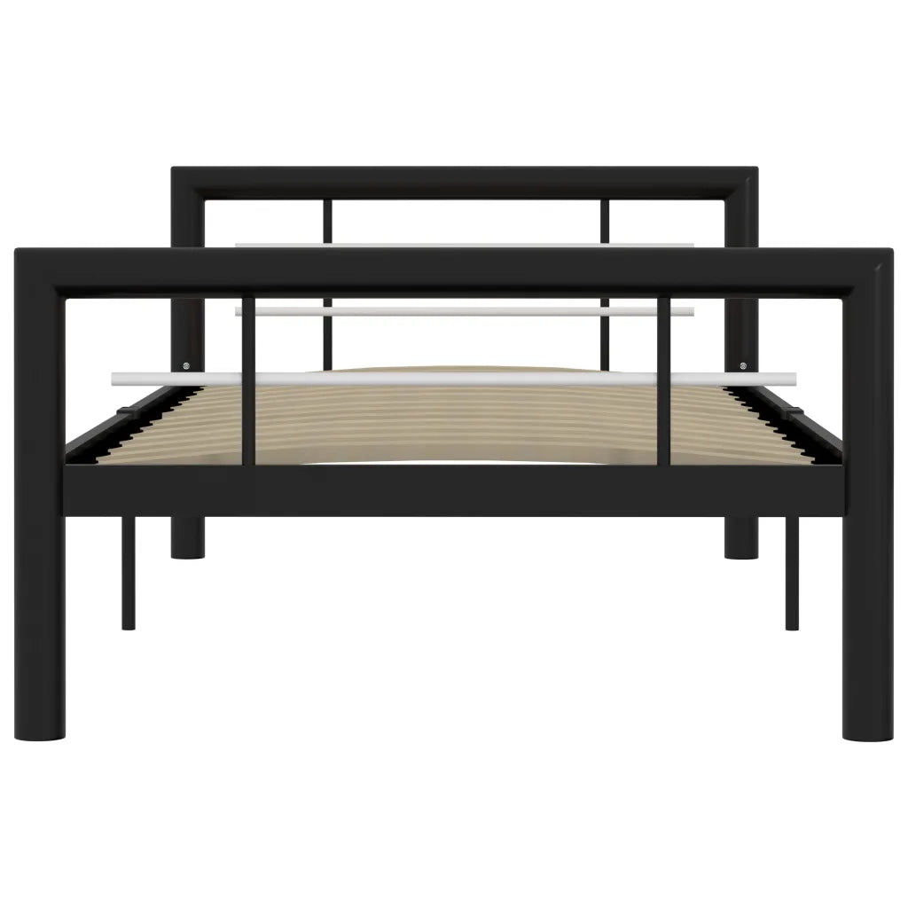 Giroletto-Struttura Letto Nero e Bianco in Metallo 90x200 cm