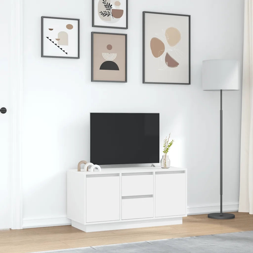 Mobile Porta TV con Luci LED Bianco 100x41x50 cm