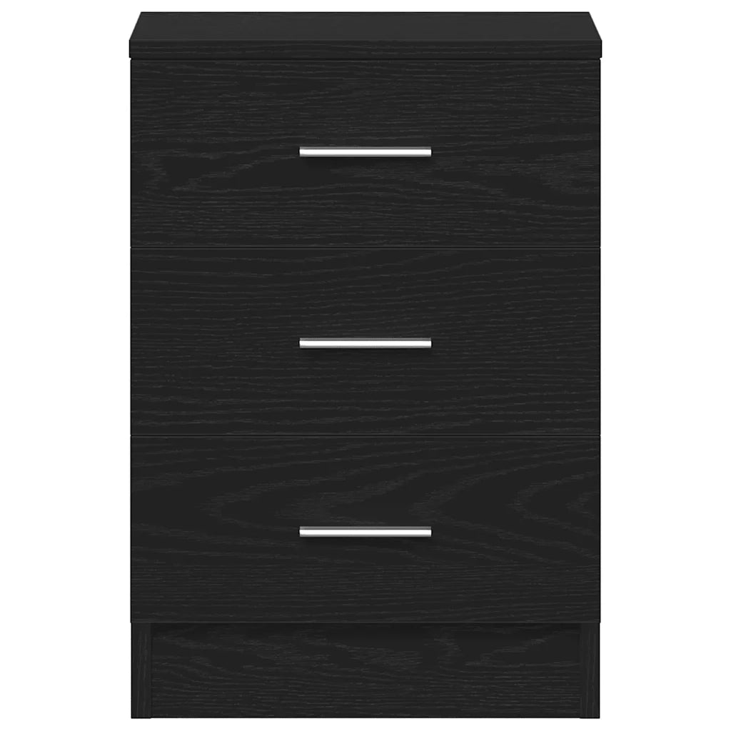 Comodini 2 pz rovere Nero 38x35x55 cm in Legno Multistrato 862429