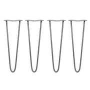 4 Gambe per Tavolo a Forcina SkiSki Legs 40,6cm Acciaio Naturale 2 Rebbi 10mm