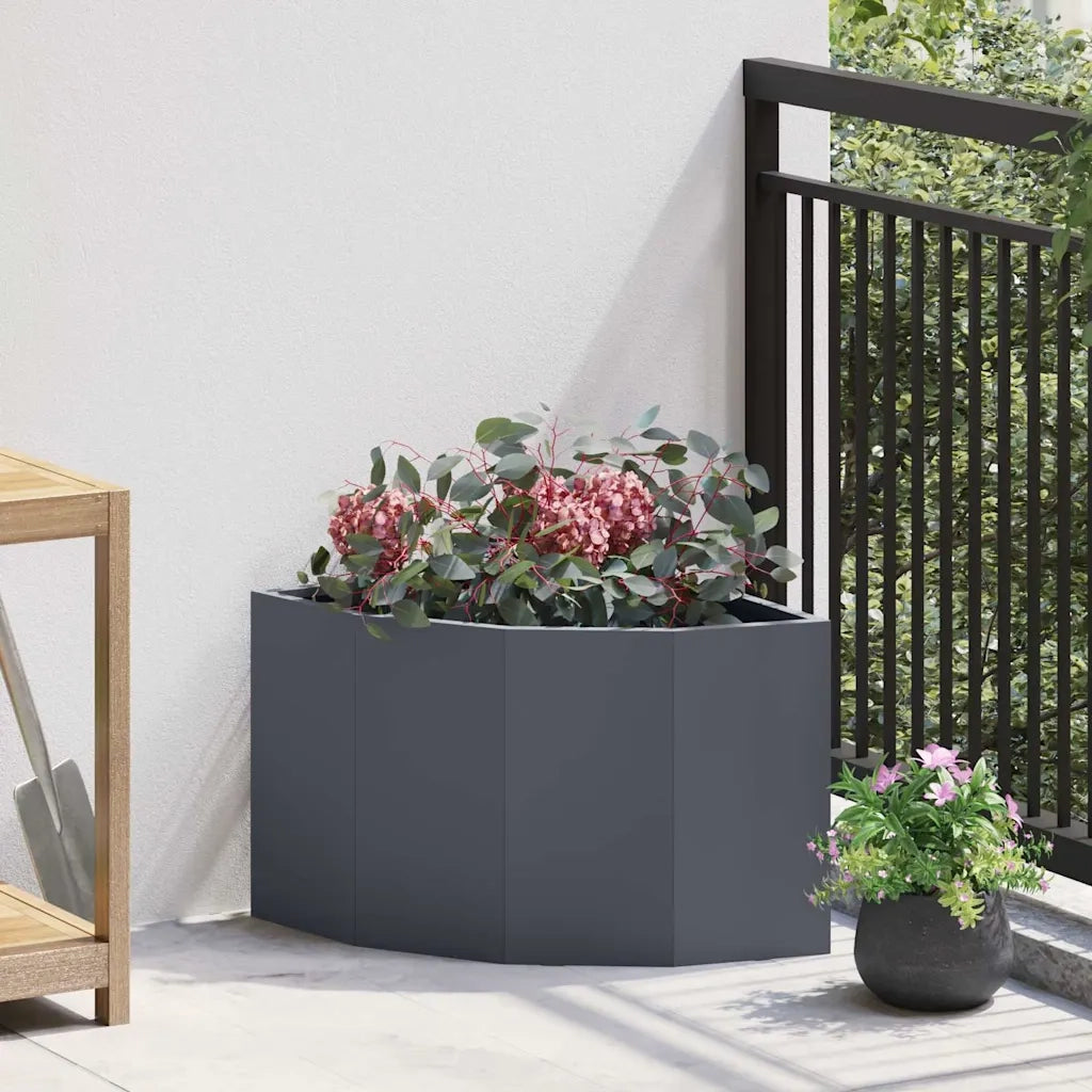 Vaso d'angolo Antracite 45 x 45 x 35 cm Acciaio 883649