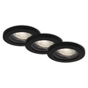Set di 3 faretti da incasso 85 mm neri