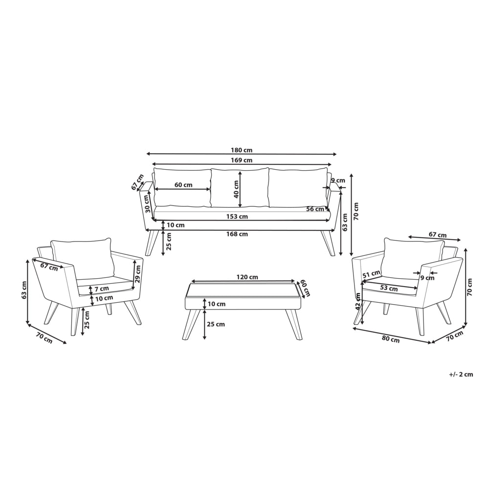 Set giardino in rattan verde oliva composto da divano 3 posti 2 poltrone tavolino esterno elegante