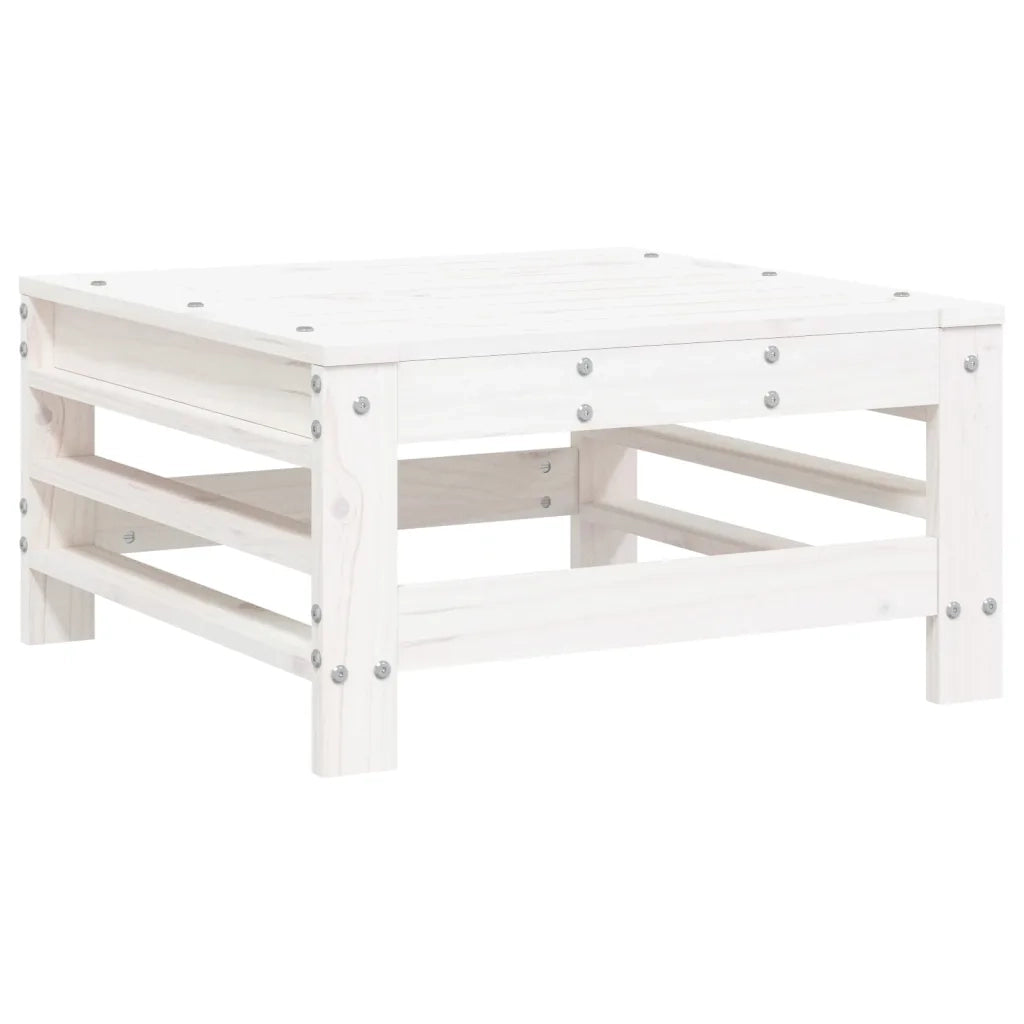 Poggiapiedi da Giardino Bianco in Legno Massello di Pino CFW2134493
