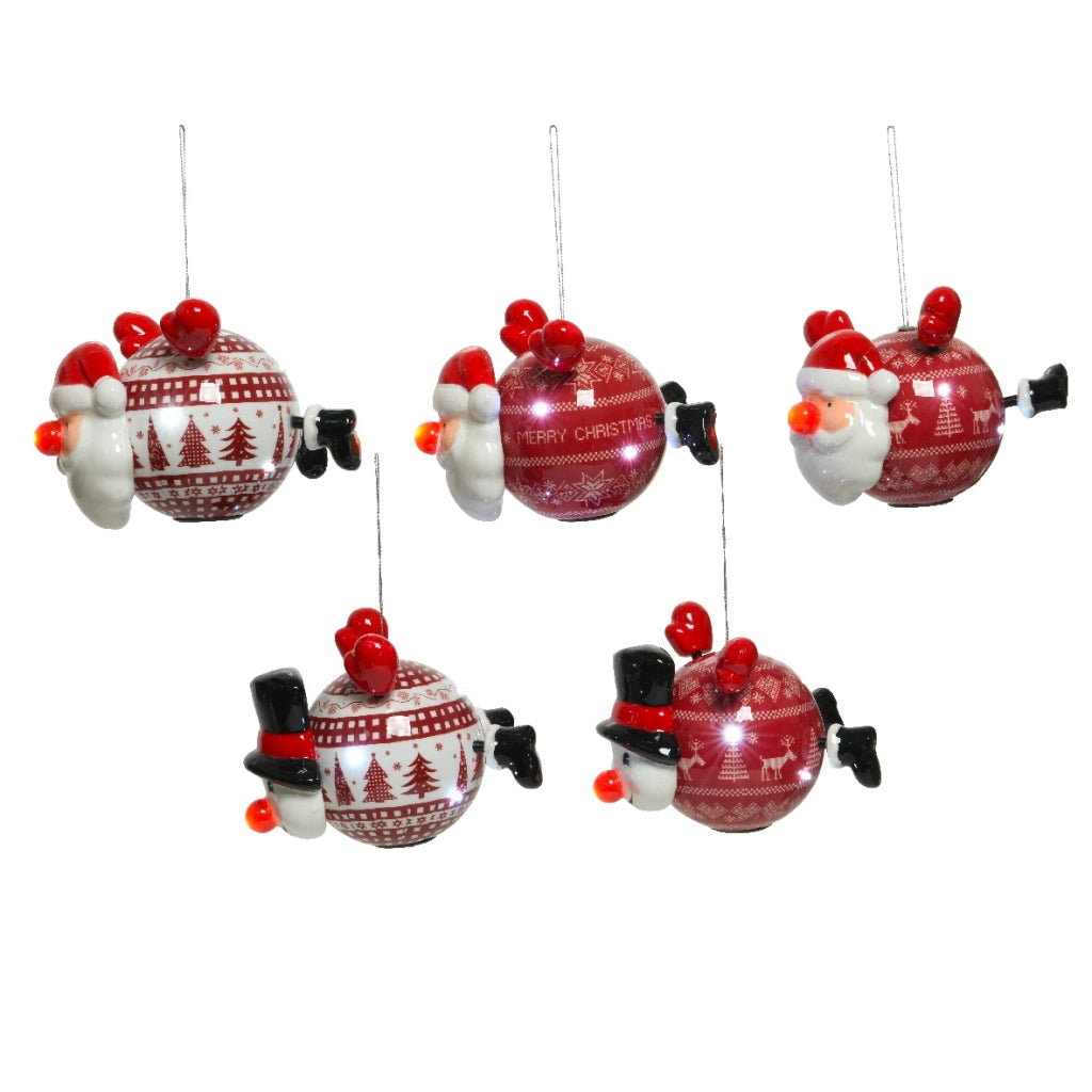 Palline di natale con personaggi natalizi Kaemingk