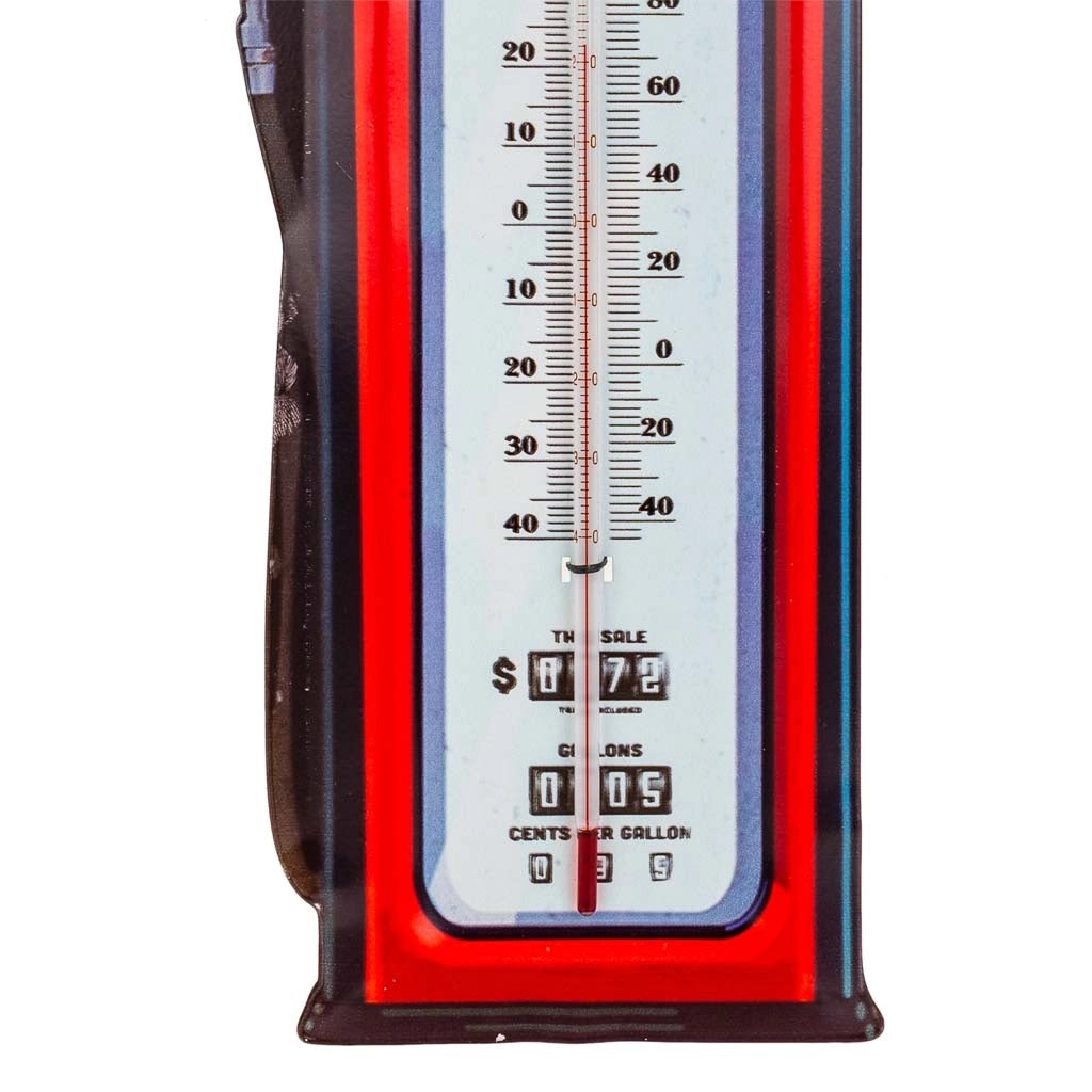 Termometro da parete in metallo rosso 47,5x15x1h
