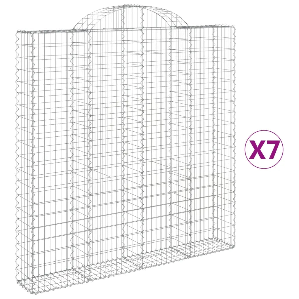Cesti Gabbioni ad Arco 7 pz 200x30x200/220 cm Ferro Zincato 3146220