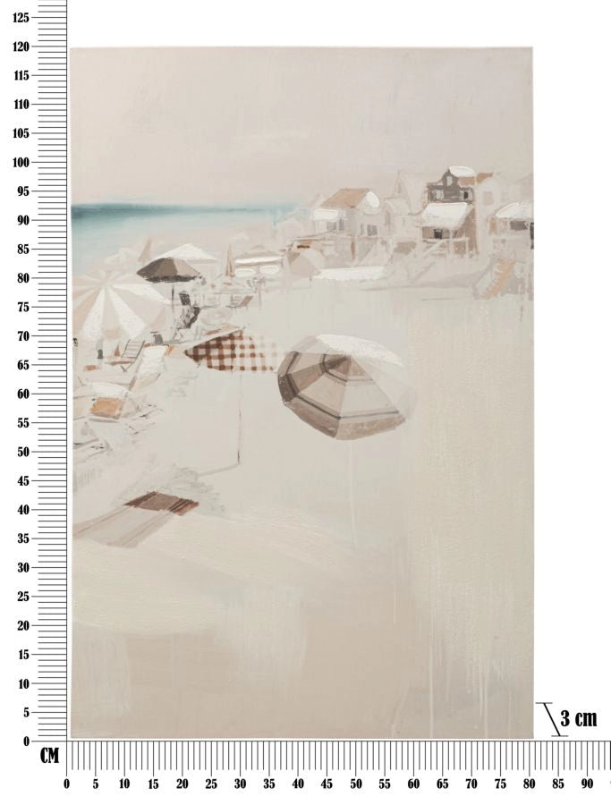Quadro moderno, stampa dipinta 80x3x120cm Beach B