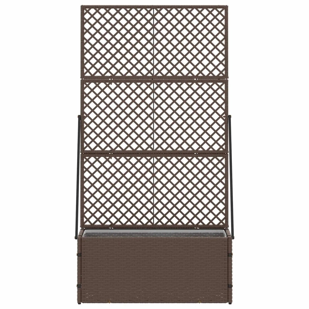 Vaso da giardino-Fioriera Esterno-Contenitore per Piante Marrone 70 x 30 x 135 cm Metallo