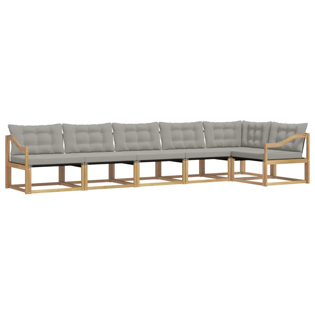 Set di divani da esterno 6 pcs Bianco e Grigio Chiaro 3388741