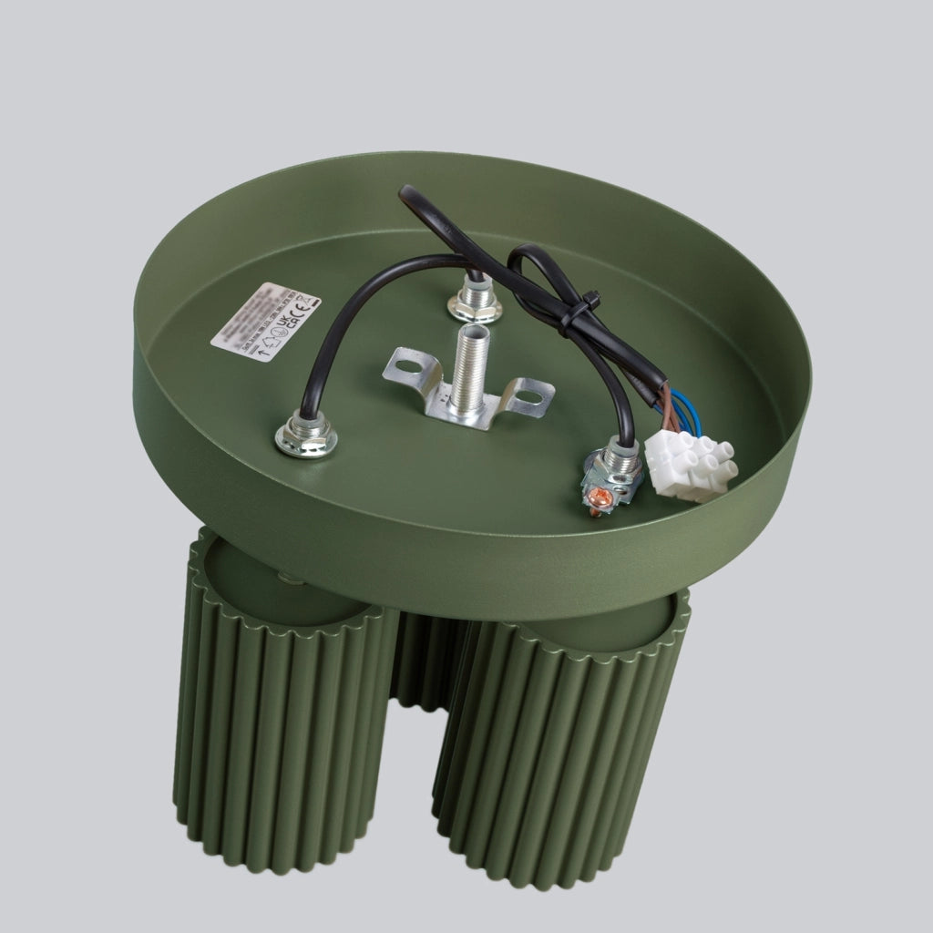 Plafoniera moderna verde oliva Ø20 3xGU10 in alluminio