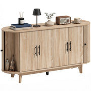 Credenza ovale con 4 ante e 2 ripiani regolabili ¨C Xylo ¨C 147x40x76 cm, quercia