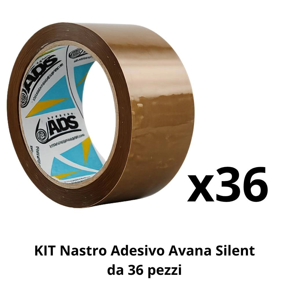 Nastro adesivo avana silenzioso 50 mm x 66 m per imballaggio professionale *** numero pezzi 36, confezione 1