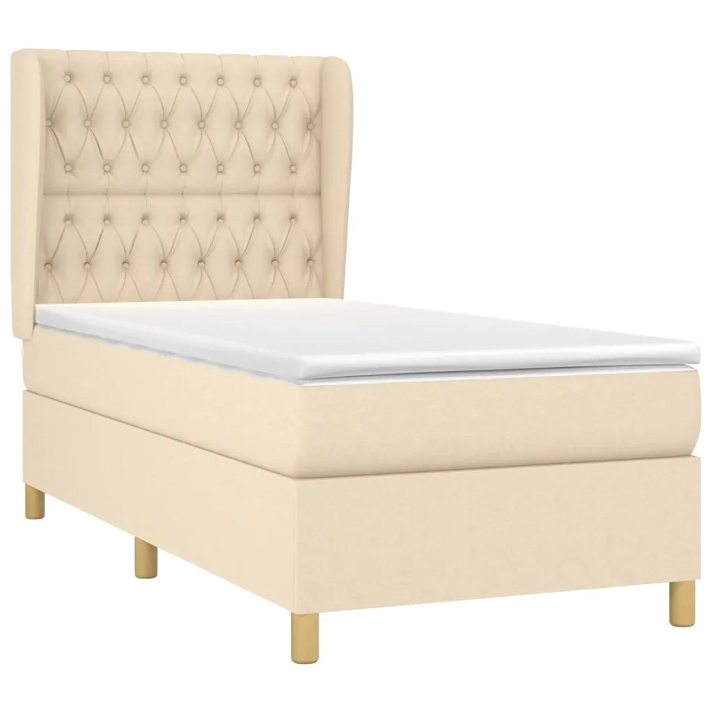 Giroletto a Molle con Materasso Crema 90x190 cm in Tessuto cod mxl 61978