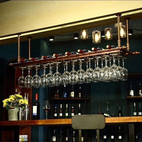 Scaffale Adattabile Altezza Plank Decorativo Plank Plafone, Mobiletti Appesi Per Bar/ Ristoranti 30D x 120B x 60H centimetro