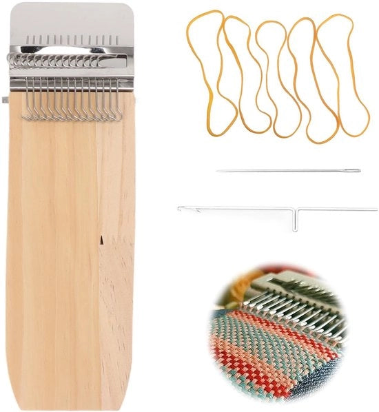 Set di sedute per tessitura piccolo - Tavolo per tessitura per adulti - Tavolo per tessitura per bambini - Acciaio inossidabile - Pannello di legno - Applicazione semplice