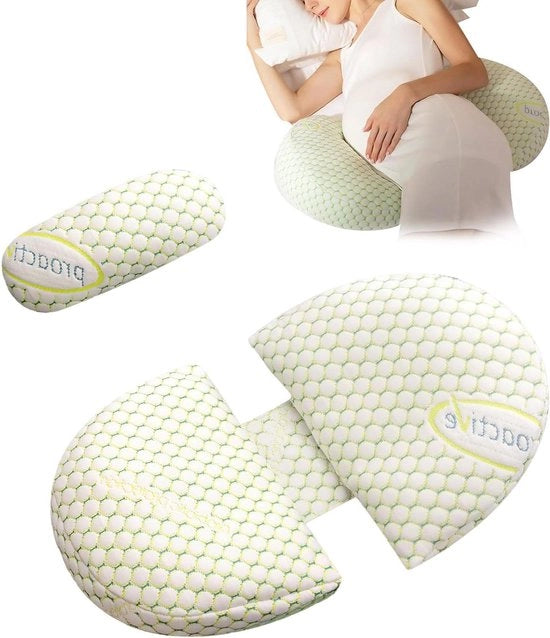 Cuscino per la gravidanza a forma di U per sonnambuli - Supporta la schiena, le anche, le gambe, l'addome - Copertura rimovibile di cotone