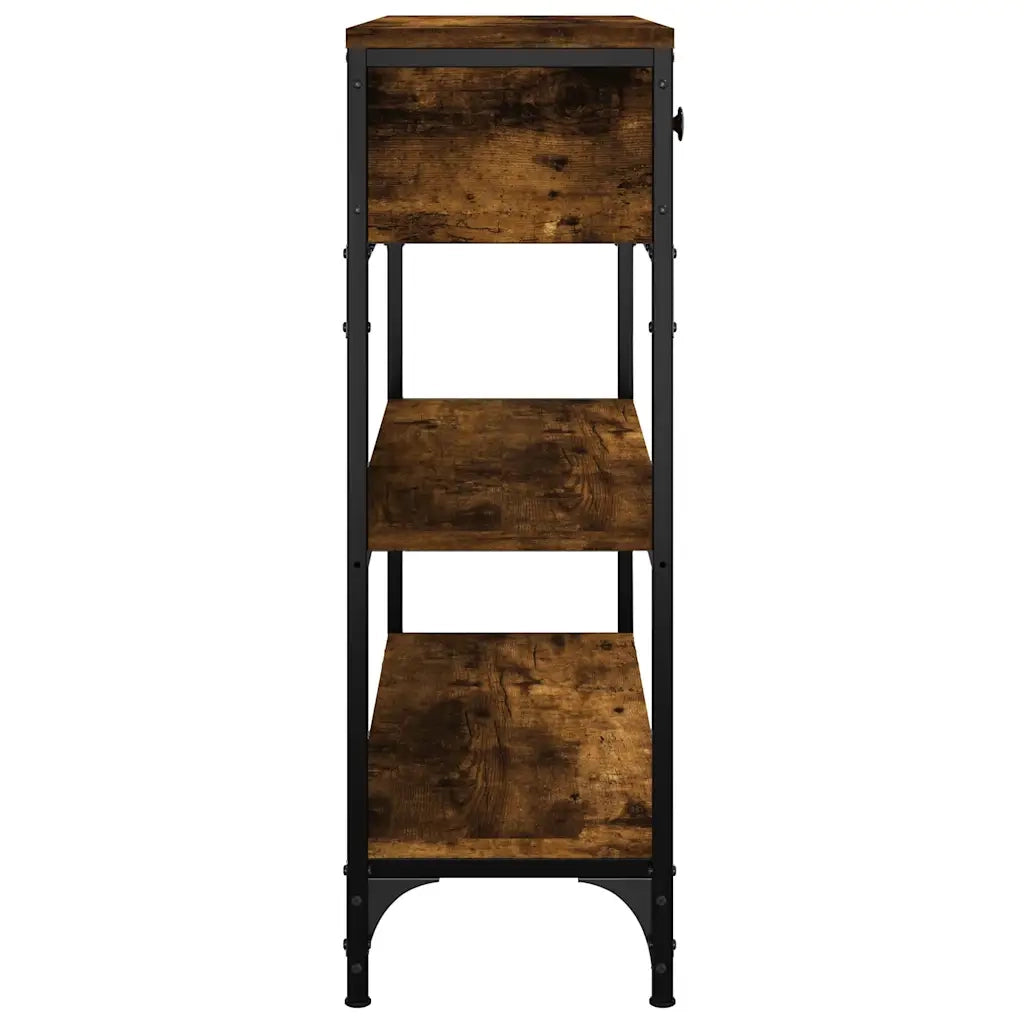 Tavolino Consolle | Tavolo d'Ingresso Rovere Fumo 72,5x25x75cm in Legno Multistrato