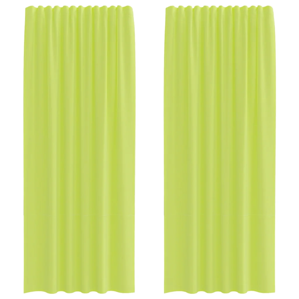 Tende in Voile con Tasche per Aste 2 pz Verde Mela 4102164