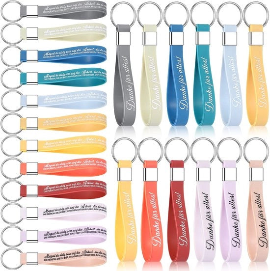 Sostegno per Chiavi in Silicone - 24 Pezzi - Citazioni Inspiratrici - Regalo per Collegamenti - Lavoro di Squadra - Ringraziamenti - 4,72 x 0,47 cm - Sostegno per Chiavi Motivante