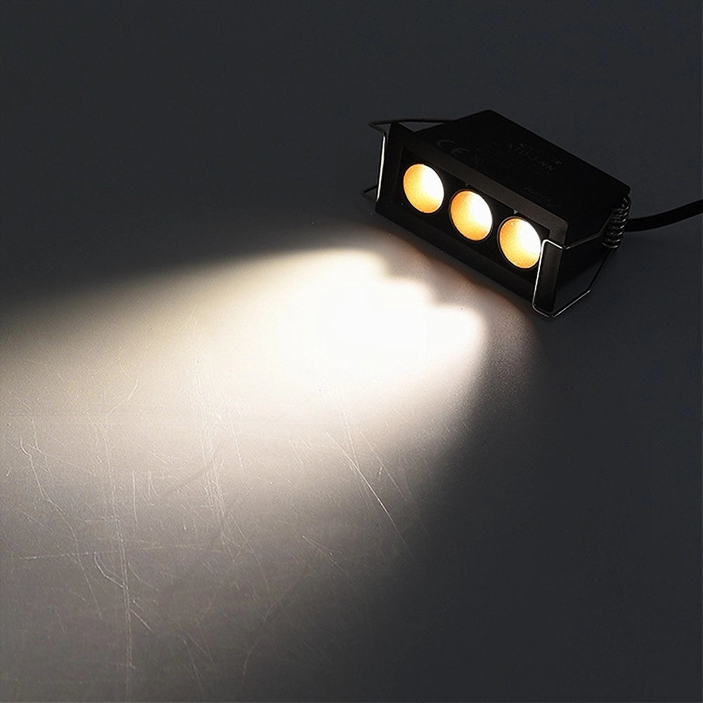 Trade Shop - Faretto Led Rettangolare Nero Da Incasso 6 W Luce Naturale Fredda Calda Xtd-3-n -