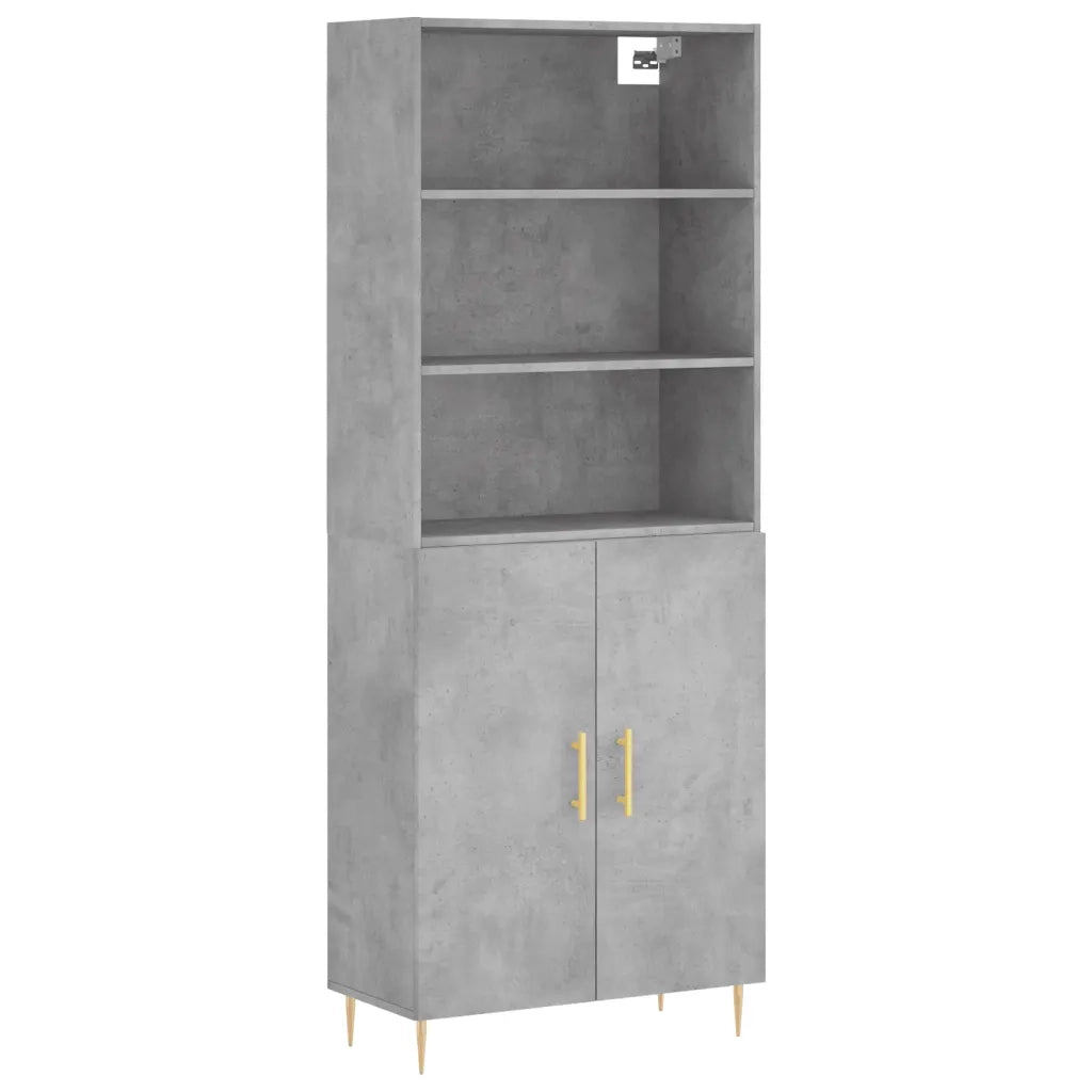 Credenza | Madia | Buffet da pranzo | Armadio da pranzo Grigio Cemento 69,5x34x180 cm in Legno Multistrato