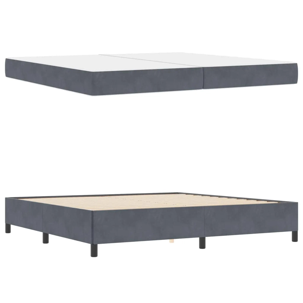 Struttura del letto Grigio scuro 200 x 200 cm Tessuto